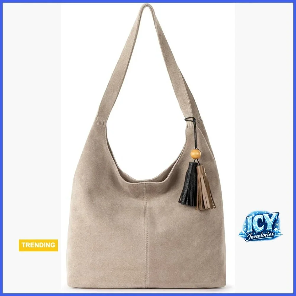Premium Leather Hobo Bag with Magnetic Closure and Recycled Lining
